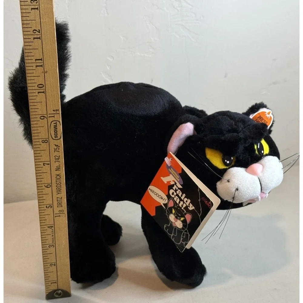 1994 Gibson Greetings FRAIDY Black Cat Screaming Meow Halloween Plush NWT